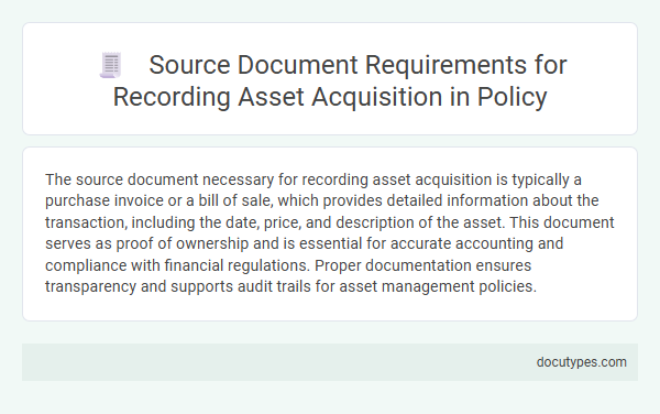 Source Document Requirements for Recording Asset Acquisition in Policy