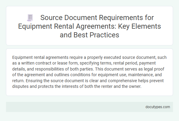 Source Document Requirements for Equipment Rental Agreements: Key Elements and Best Practices