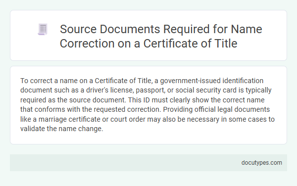 Source Documents Required for Name Correction on a Certificate of Title