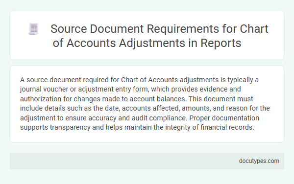Source Document Requirements for Chart of Accounts Adjustments in Reports