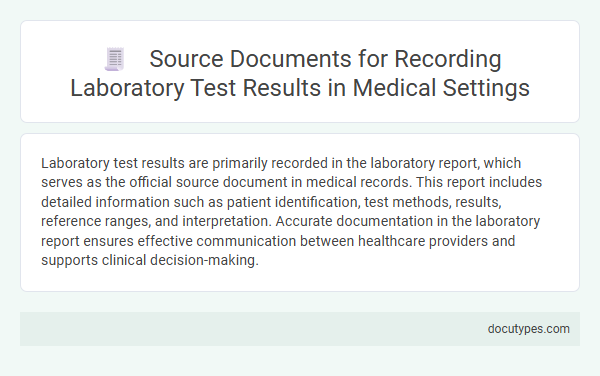 Source Documents for Recording Laboratory Test Results in Medical Settings