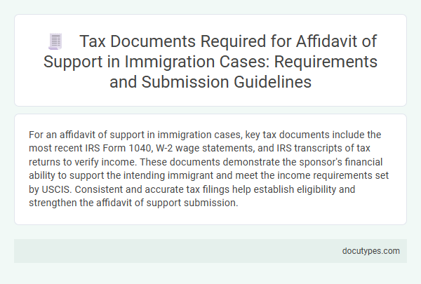 Tax Documents Required for Affidavit of Support in Immigration Cases: Requirements and Submission Guidelines