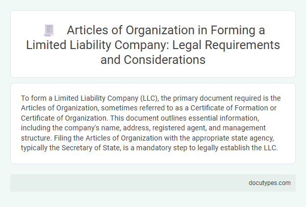 Articles of Organization in Forming a Limited Liability Company: Legal Requirements and Considerations