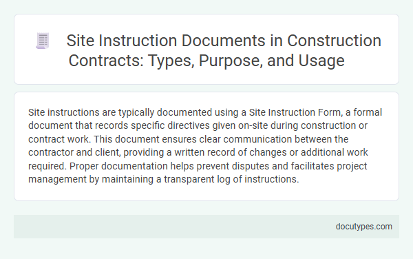 Site Instruction Documents in Construction Contracts: Types, Purpose, and Usage