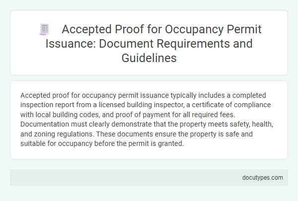Accepted Proof for Occupancy Permit Issuance: Document Requirements and Guidelines