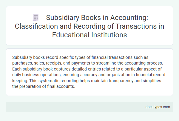 Subsidiary Books in Accounting: Classification and Recording of Transactions in Educational Institutions
