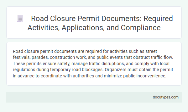 Road Closure Permit Documents: Required Activities, Applications, and Compliance