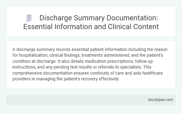 Discharge Summary Documentation: Essential Information and Clinical Content