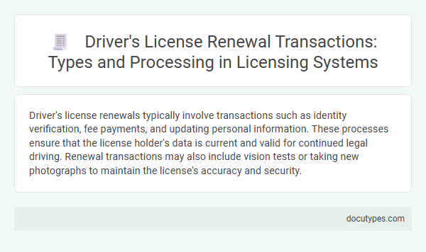 Driver's License Renewal Transactions: Types and Processing in Licensing Systems