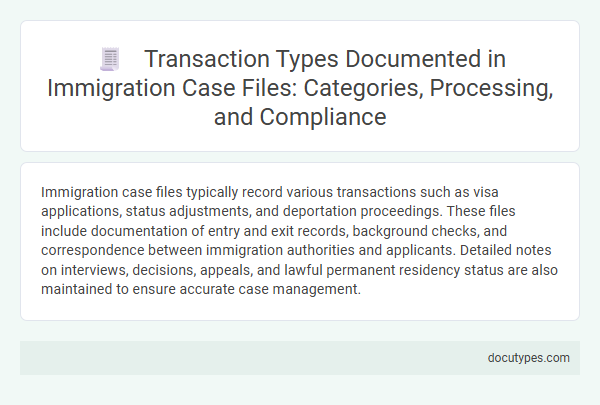 Transaction Types Documented in Immigration Case Files: Categories, Processing, and Compliance