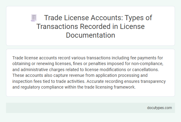 Trade License Accounts: Types of Transactions Recorded in License Documentation