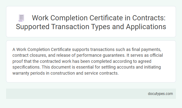 Work Completion Certificate in Contracts: Supported Transaction Types and Applications
