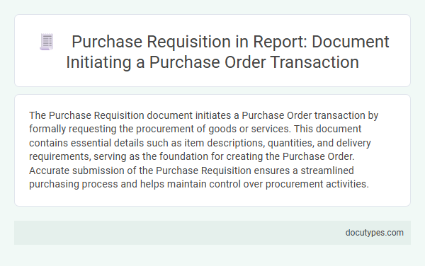 Purchase Requisition in Report: Document Initiating a Purchase Order Transaction