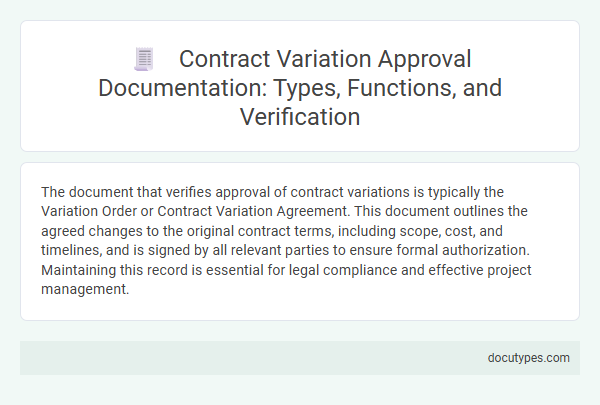 Contract Variation Approval Documentation: Types, Functions, and Verification