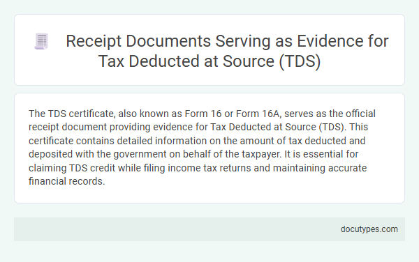 Receipt Documents Serving as Evidence for Tax Deducted at Source (TDS)