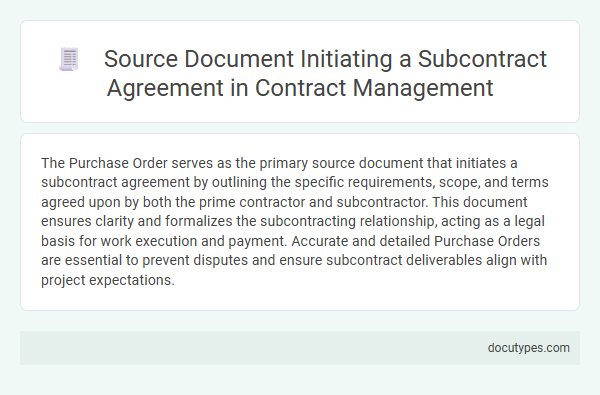 Source Document Initiating a Subcontract Agreement in Contract Management