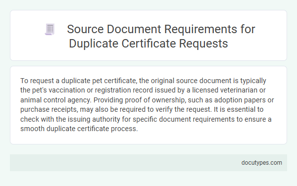 Source Document Requirements for Duplicate Certificate Requests