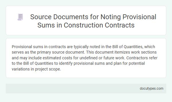 Source Documents for Noting Provisional Sums in Construction Contracts