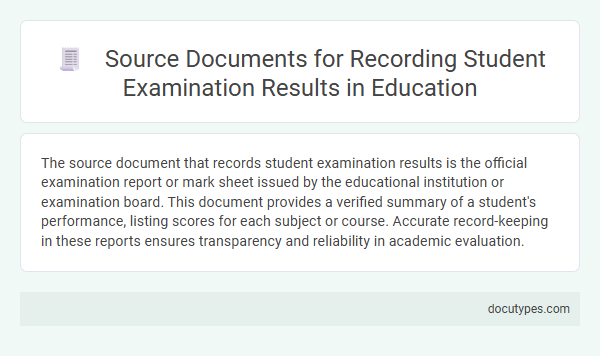 Source Documents for Recording Student Examination Results in Education