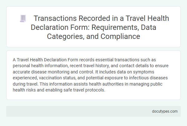 Transactions Recorded in a Travel Health Declaration Form: Requirements, Data Categories, and Compliance
