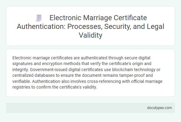 Electronic Marriage Certificate Authentication: Processes, Security, and Legal Validity