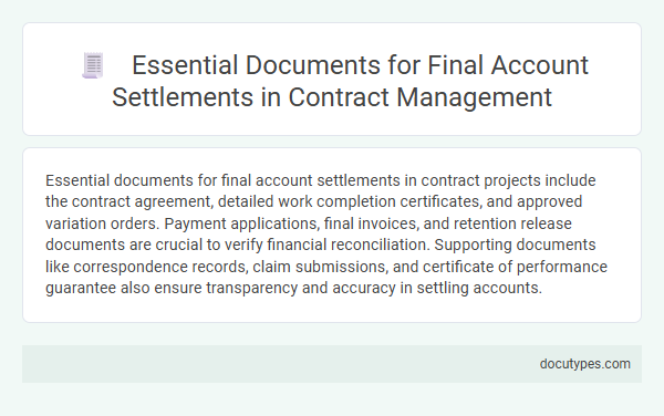 Essential Documents for Final Account Settlements in Contract Management
