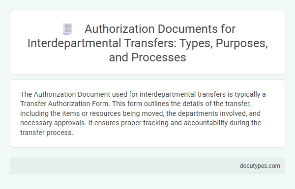 Authorization Documents for Interdepartmental Transfers: Types, Purposes, and Processes