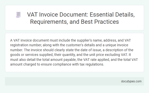 VAT Invoice Document: Essential Details, Requirements, and Best Practices