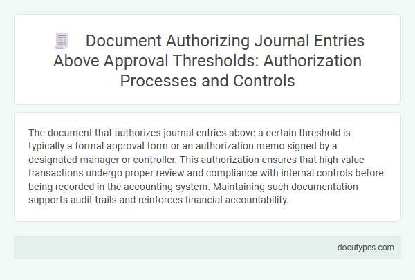 Document Authorizing Journal Entries Above Approval Thresholds: Authorization Processes and Controls