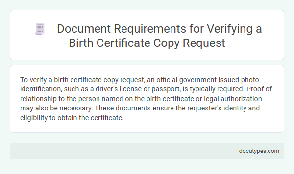 Document Requirements for Verifying a Birth Certificate Copy Request