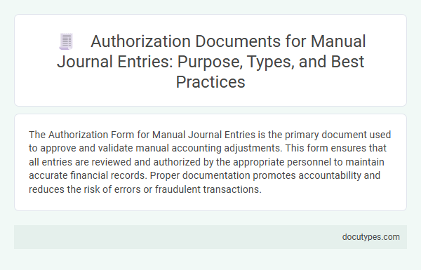 Authorization Documents for Manual Journal Entries: Purpose, Types, and Best Practices