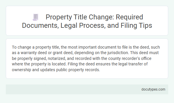 Property Title Change: Required Documents, Legal Process, and Filing Tips