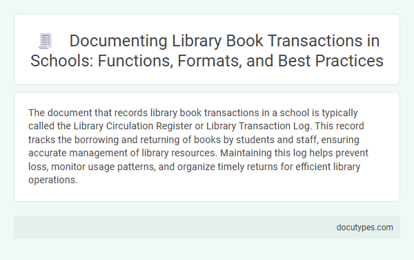 Documenting Library Book Transactions in Schools: Functions, Formats, and Best Practices