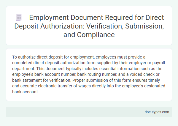 Employment Document Required for Direct Deposit Authorization: Verification, Submission, and Compliance