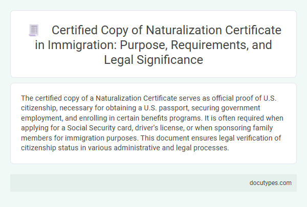 Certified Copy of Naturalization Certificate in Immigration: Purpose, Requirements, and Legal Significance