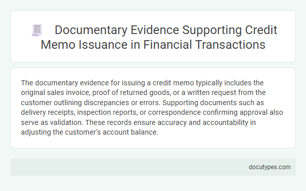 Documentary Evidence Supporting Credit Memo Issuance in Financial Transactions