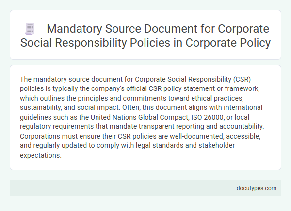 Mandatory Source Document for Corporate Social Responsibility Policies in Corporate Policy