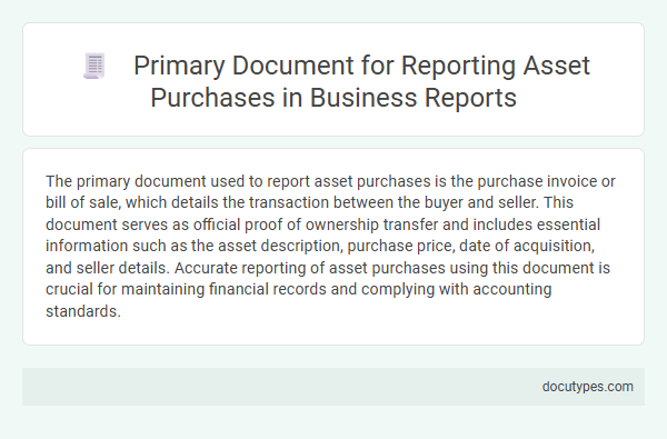 Primary Document for Reporting Asset Purchases in Business Reports