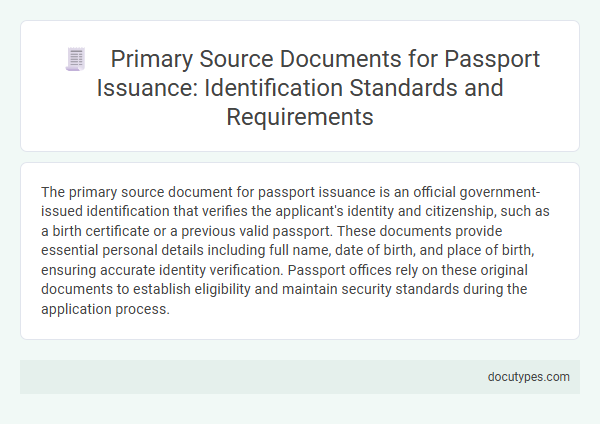 Primary Source Documents for Passport Issuance: Identification Standards and Requirements