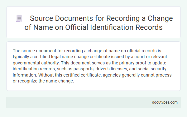 Source Documents for Recording a Change of Name on Official Identification Records