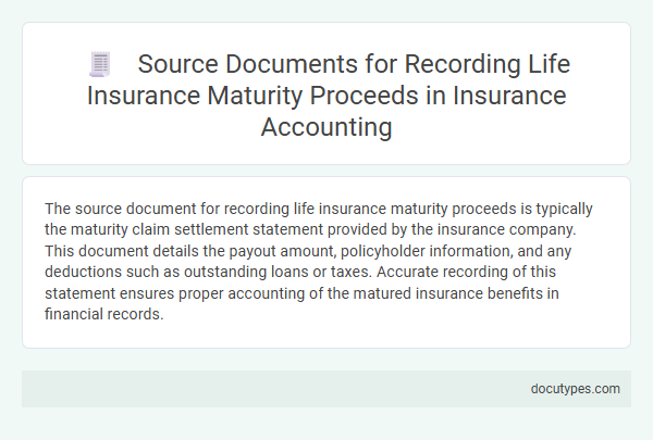 Source Documents for Recording Life Insurance Maturity Proceeds in Insurance Accounting