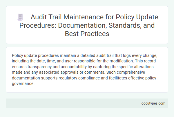 Audit Trail Maintenance for Policy Update Procedures: Documentation, Standards, and Best Practices