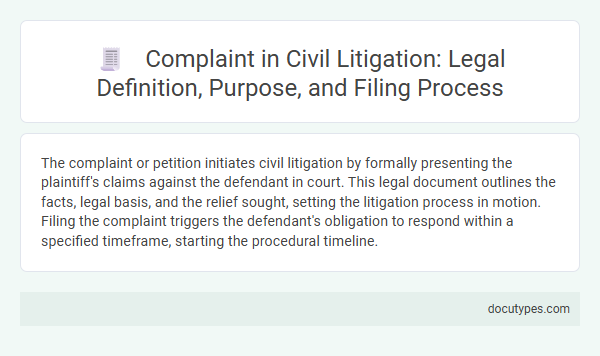 Complaint in Civil Litigation: Legal Definition, Purpose, and Filing Process