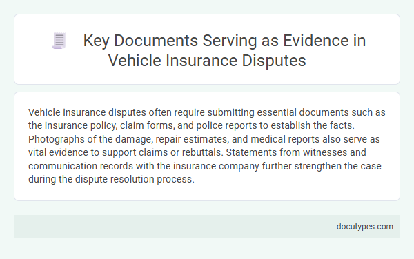 Key Documents Serving as Evidence in Vehicle Insurance Disputes