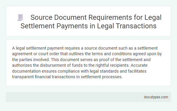 Source Document Requirements for Legal Settlement Payments in Legal Transactions