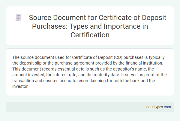 Source Document for Certificate of Deposit Purchases: Types and Importance in Certification