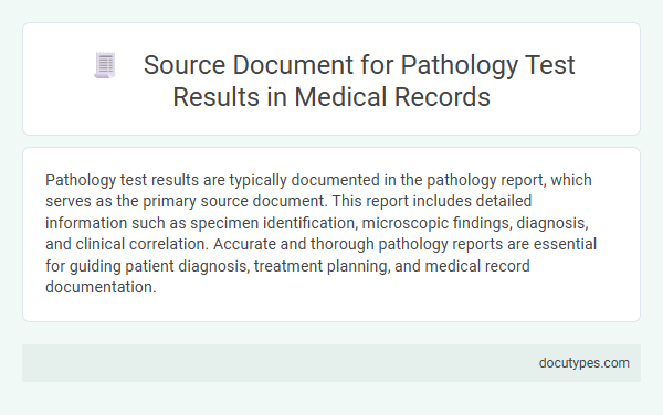 Source Document for Pathology Test Results in Medical Records
