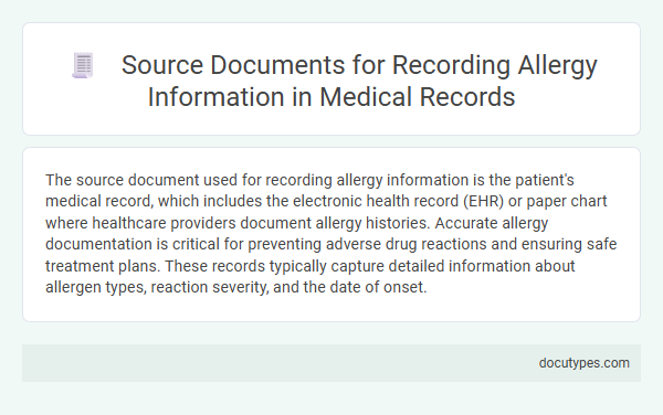 Source Documents for Recording Allergy Information in Medical Records