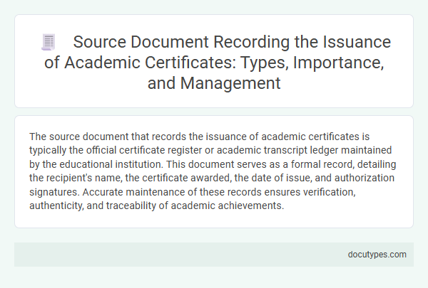 Source Document Recording the Issuance of Academic Certificates: Types, Importance, and Management