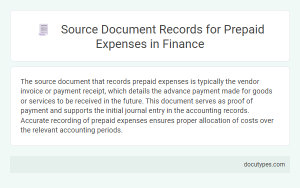 Source Document Records for Prepaid Expenses in Finance